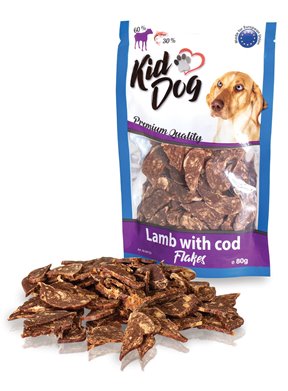 Kid Dog Bocconcini Morbidi di Carne Agnello con Merluzzo Snack per Cani 80 gr cod. 8596410047237
