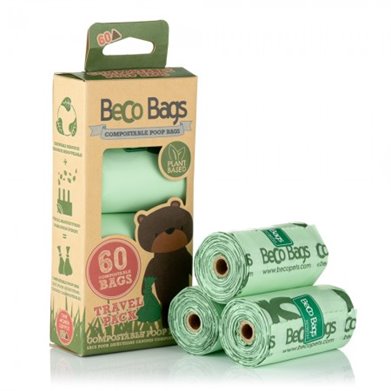 BecoBags Sacchetti Igienici Compostabili 22,5x33 cm 4 pz per CANI | Beco Pets | cod. 5060189754809
