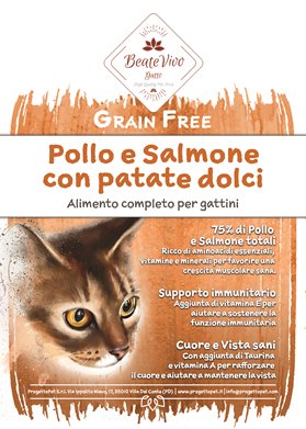 Grain Free Pollo e Salmone Kitten BeateVivo cod. 8052530780619
