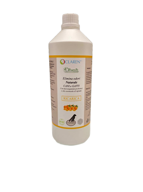 Spray Elimina Odori con Prebiotici ed Enzimi Naturali per Cani e Gatti Ricarica 1 lt cod.CBELODRIC1000 
